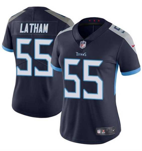 Women%27s Tennessee Titans #55 JC Latham Navy 2024 Draft Vapor Stitched Jersey Dzhi